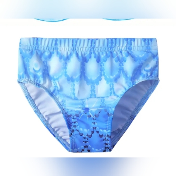 NWT Girls 3pc 🧜‍♀️ MERMAID SWIM SUITS. ADORABLE!! Ruffled halter top. Mermai - Picture 4 of 10